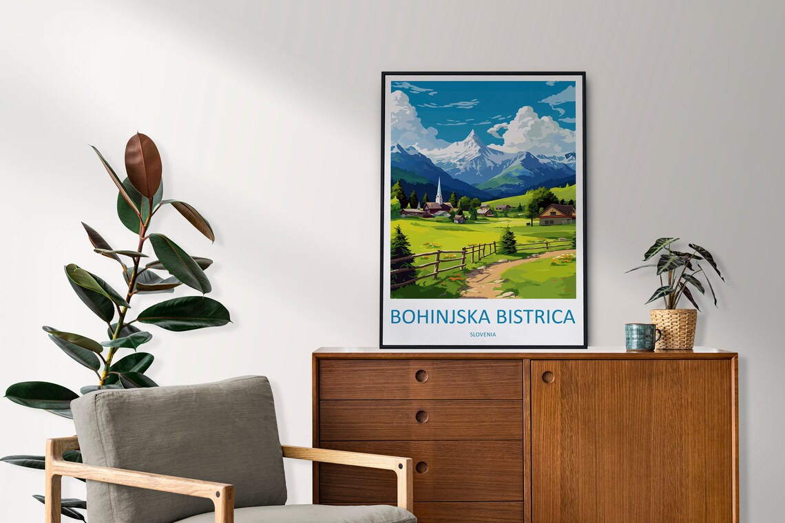 Bohinjska Bistrica Travel Print Bohinjska Bistrica Home Dcor Slovenia Art Print Bohinjska Bistrica Wall Print For Gift Wall Hanging Art - Image 2