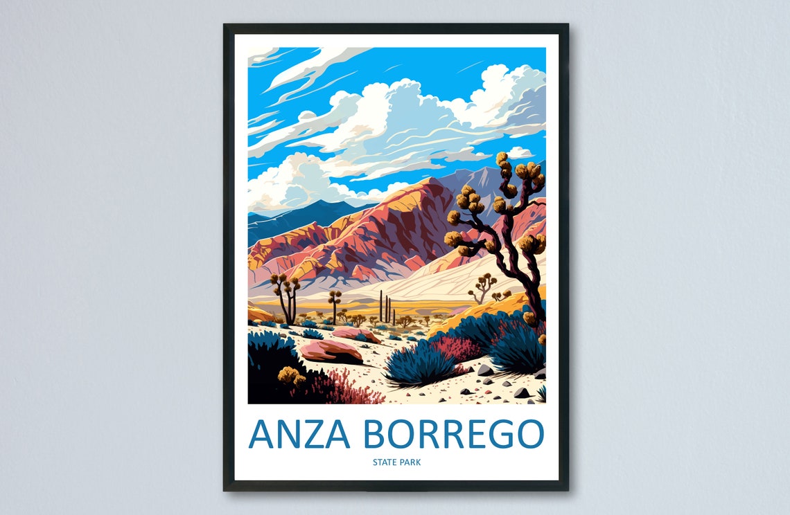 Anza Borrego Desert State Park Bloom Mountains Scenic Poster
