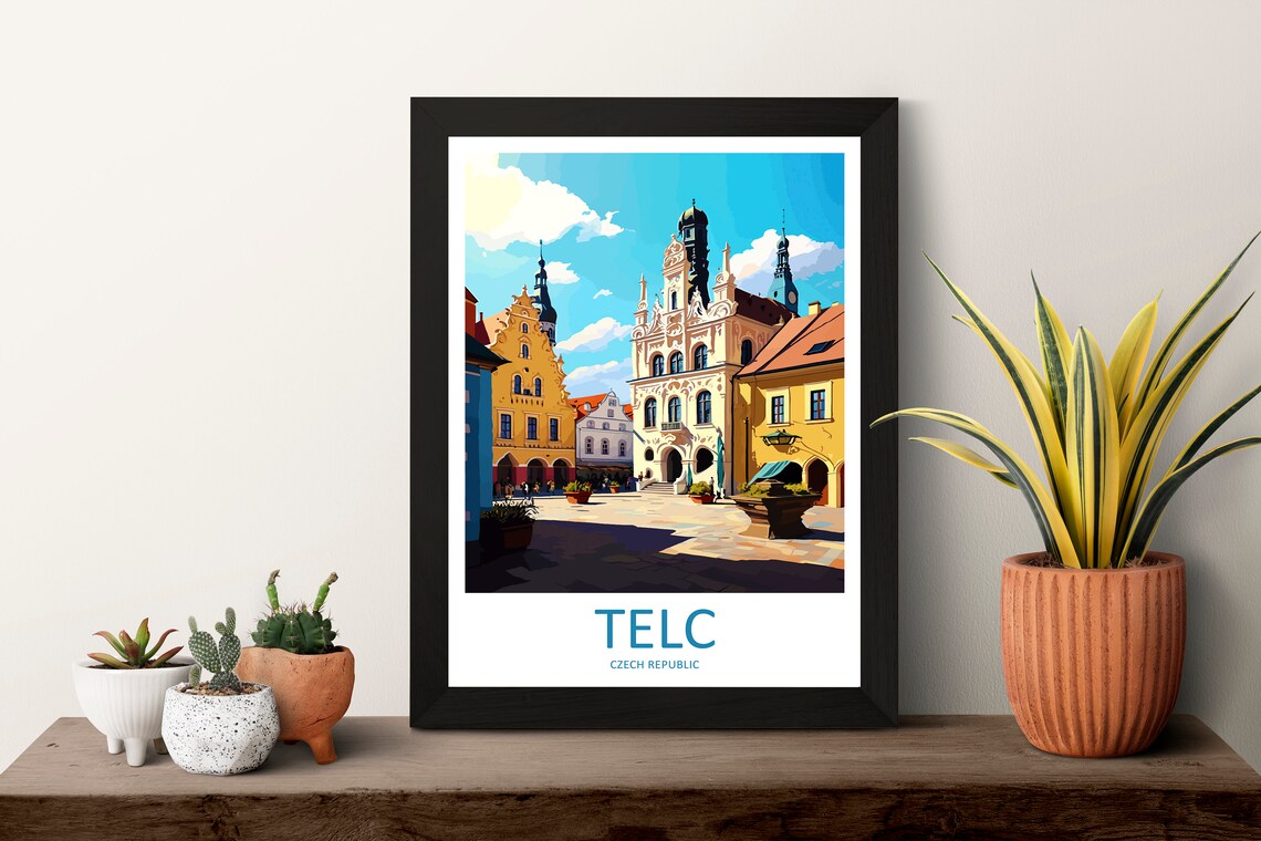 Telc Travel Poster, Czech Republic Wall Art - Image 3