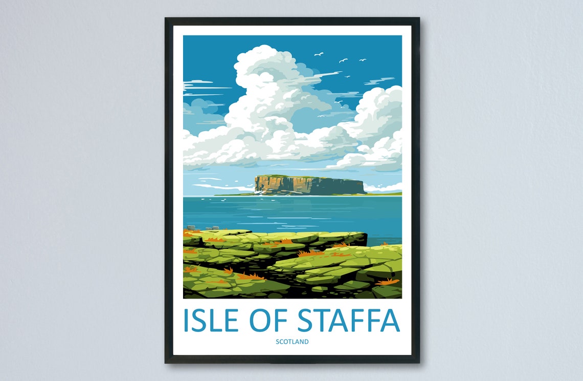 Isle Of Staffa Travel Print Wall Art Isle Of Staffa Wall Hanging Home Dcor Isle Of Staffa Gift Art Lovers Scotland Art Lover Gift Isle