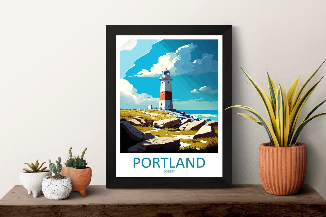 Portland Travel Poster, Lighthouse Artwork - Image 3