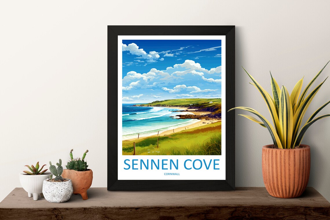Sennen Cove Travel Poster, Cornwall Wall Decor - Image 3