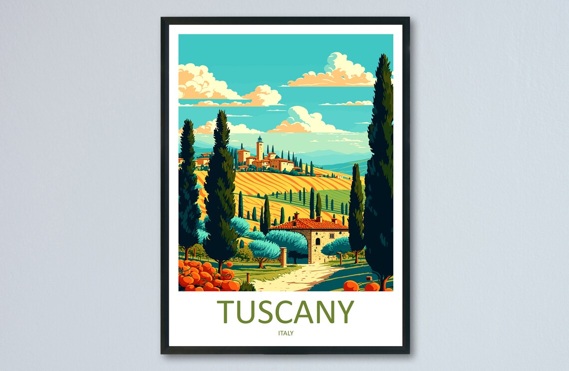 Tuscany Travel Poster, European Place Print