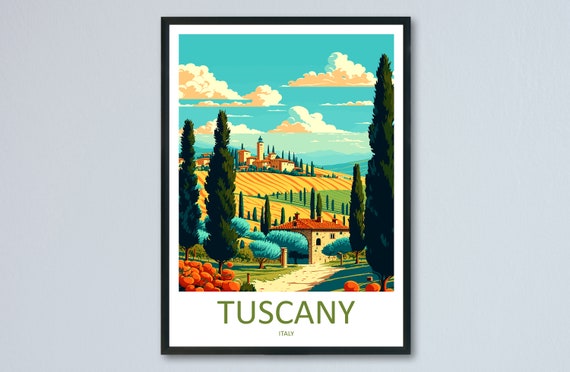Tuscany Travel Poster, European Place Print