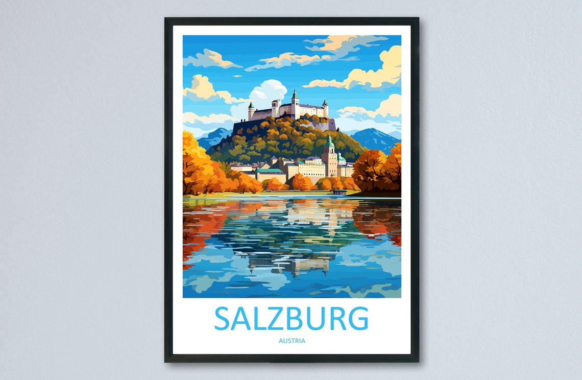 Salzburg Print Salzburg Home Dcor Cityscape Art Print Salzburg Wall Art For Travel Enthusiast Gift Wall Hanging Salzburg Austria Poster Art