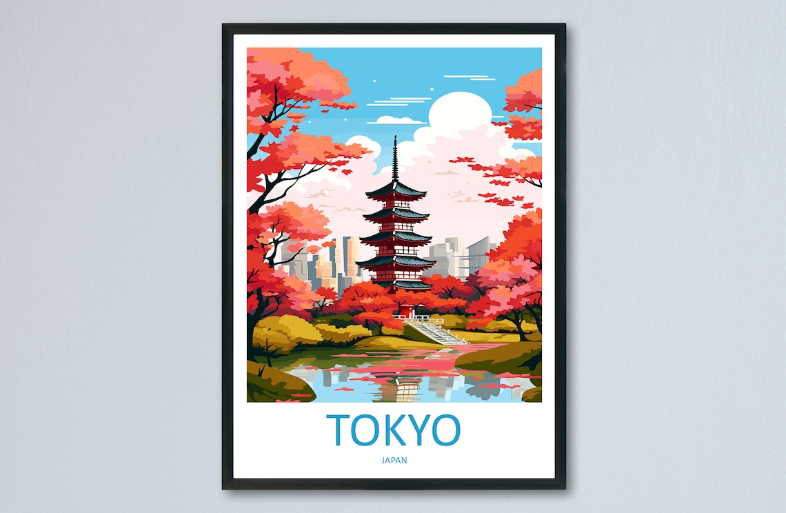 Japan Travel Poster, Tokyo Travel Art Print