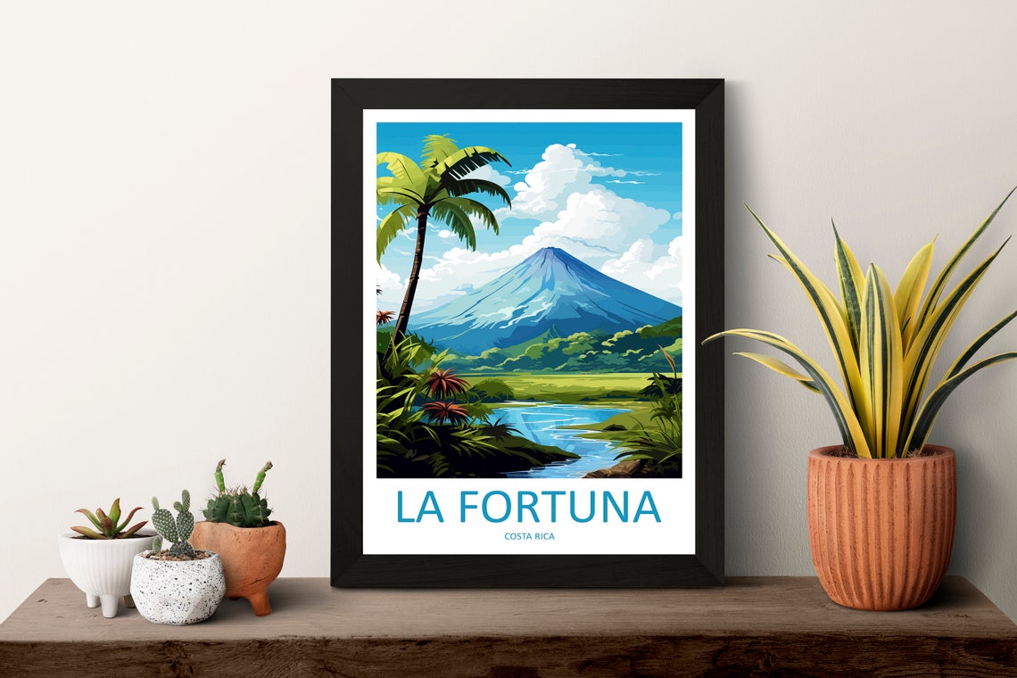 La Fortuna Travel Print Wall Art La Fortuna Wall Hanging Home Dcor La Fortuna Gift Art Lovers Wall Art Costa Rica Art Wall Art Gift - Image 3