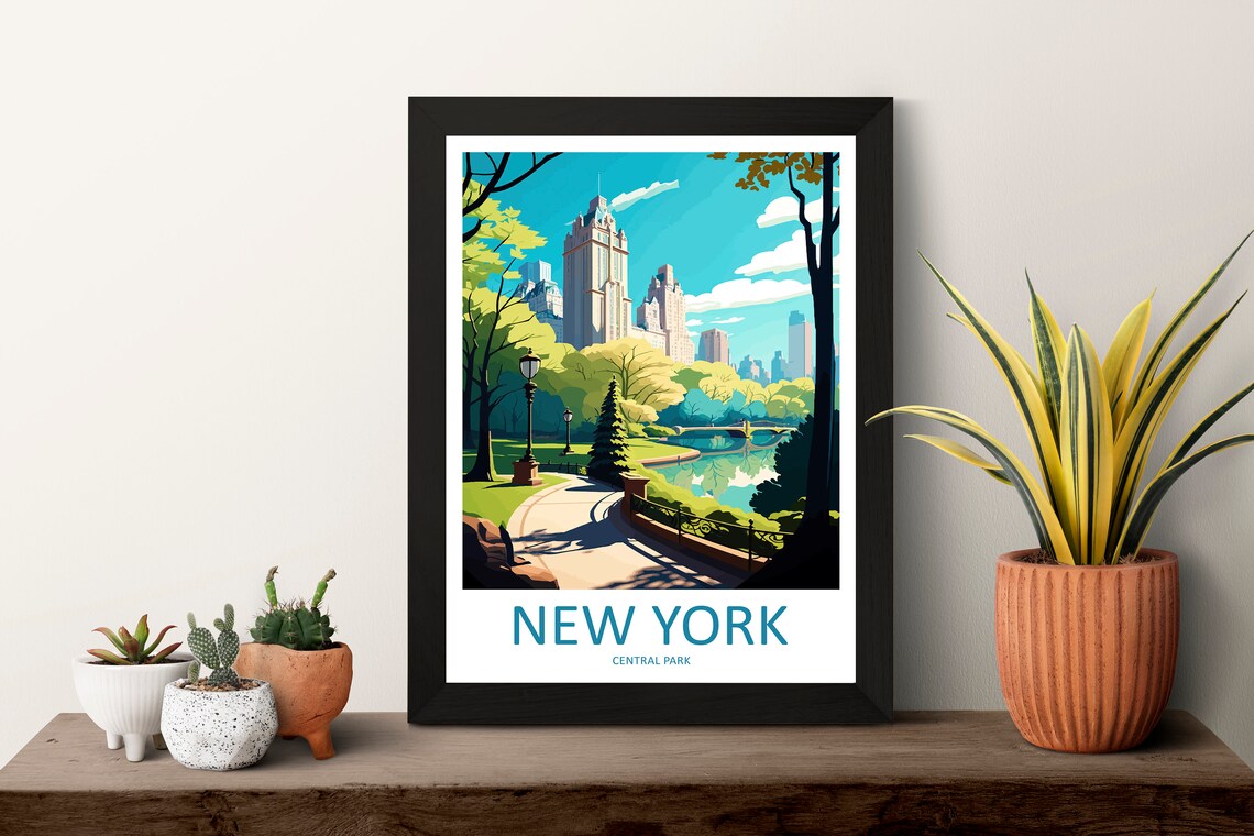 Central Park New York Travel Poster, USA - Image 3