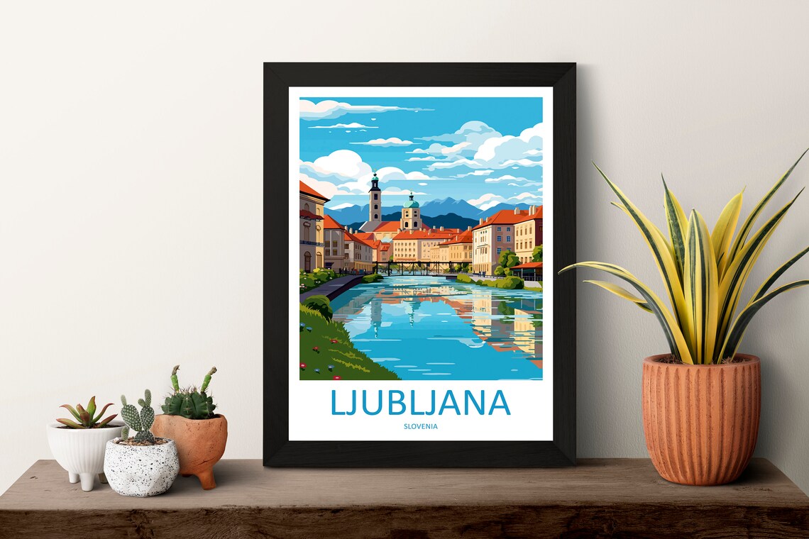 Ljubljana Travel Poster, Slovenia Wall Art Print - Image 3