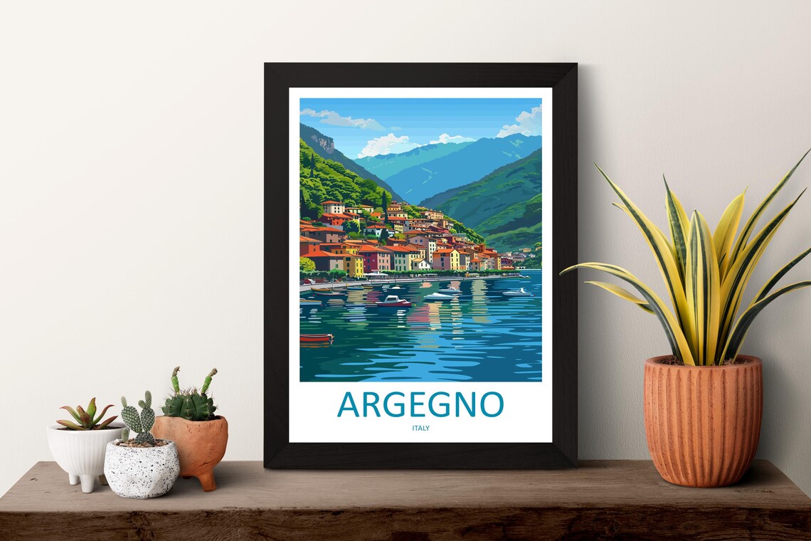 Argegno Italy Travel Poster, Europe Wall Art - Image 3