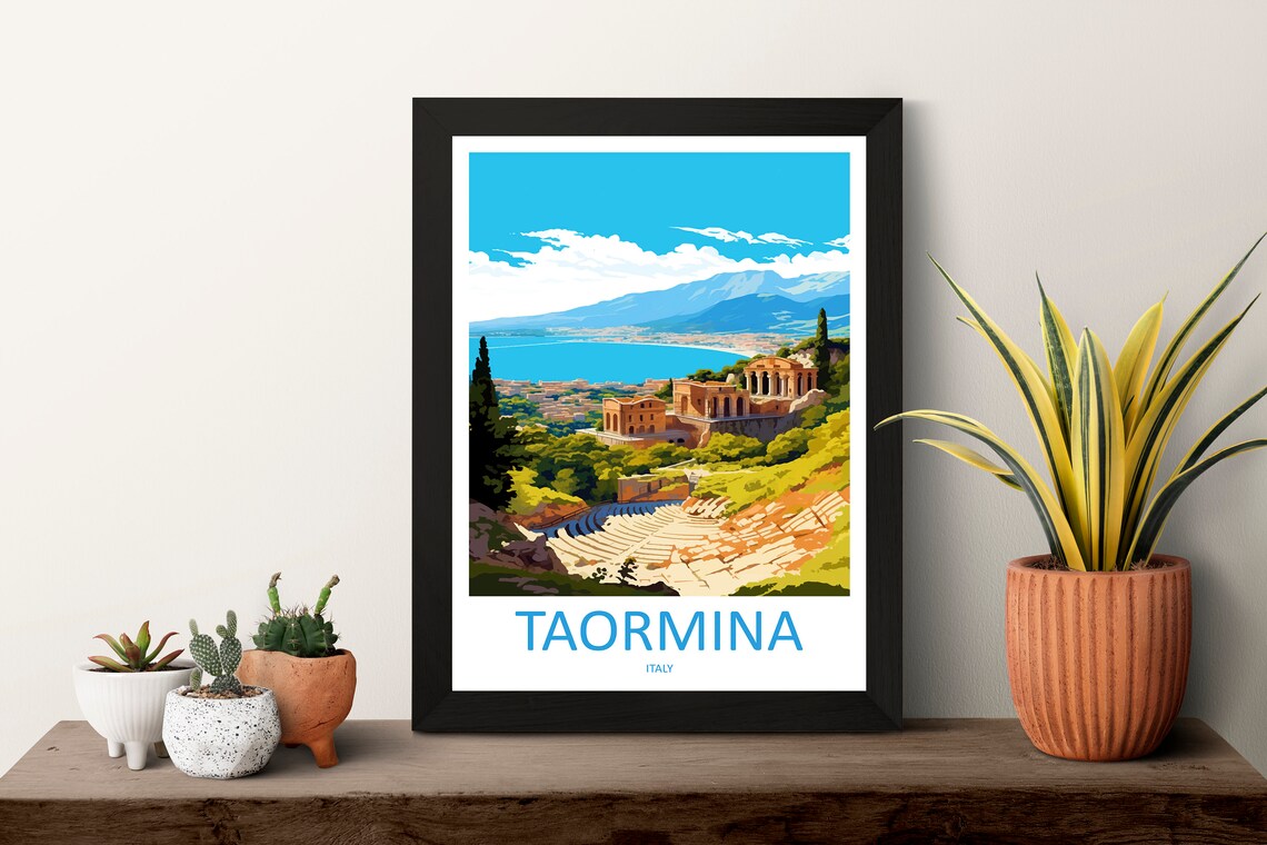 Taormina Travel Poster, Italy Wall Decor - Image 3