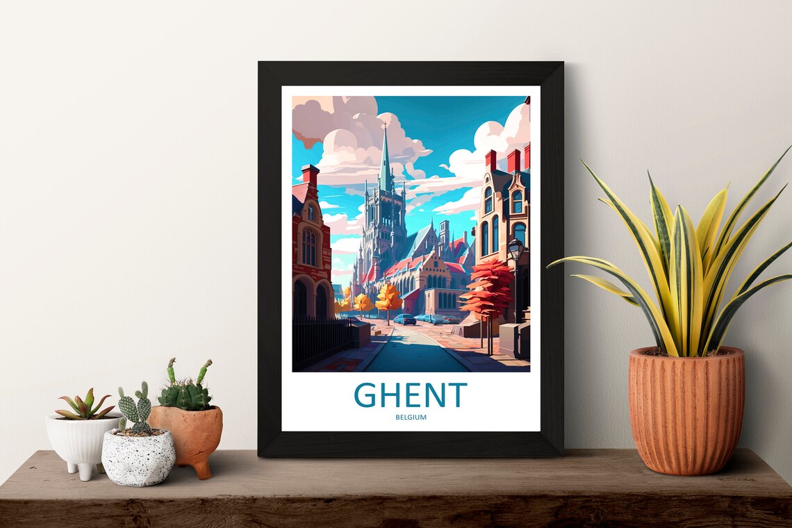Ghent Travel Poster, Belgium Wall Art Print - Image 3