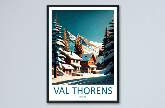 Val Thorens Travel Print Wall Art Val Thorens Wall Hanging Home Dcor Val Thorens Gift Art Lovers Ski Art Lover Gift Val Thorens Print Ski