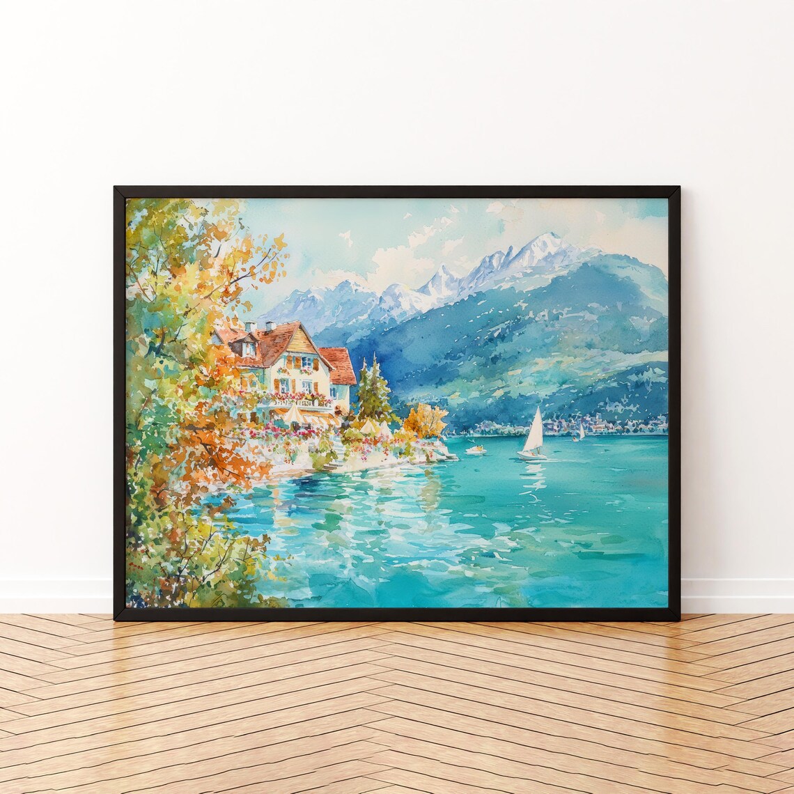 Annecy Watercolor Poster, France Travel Poster