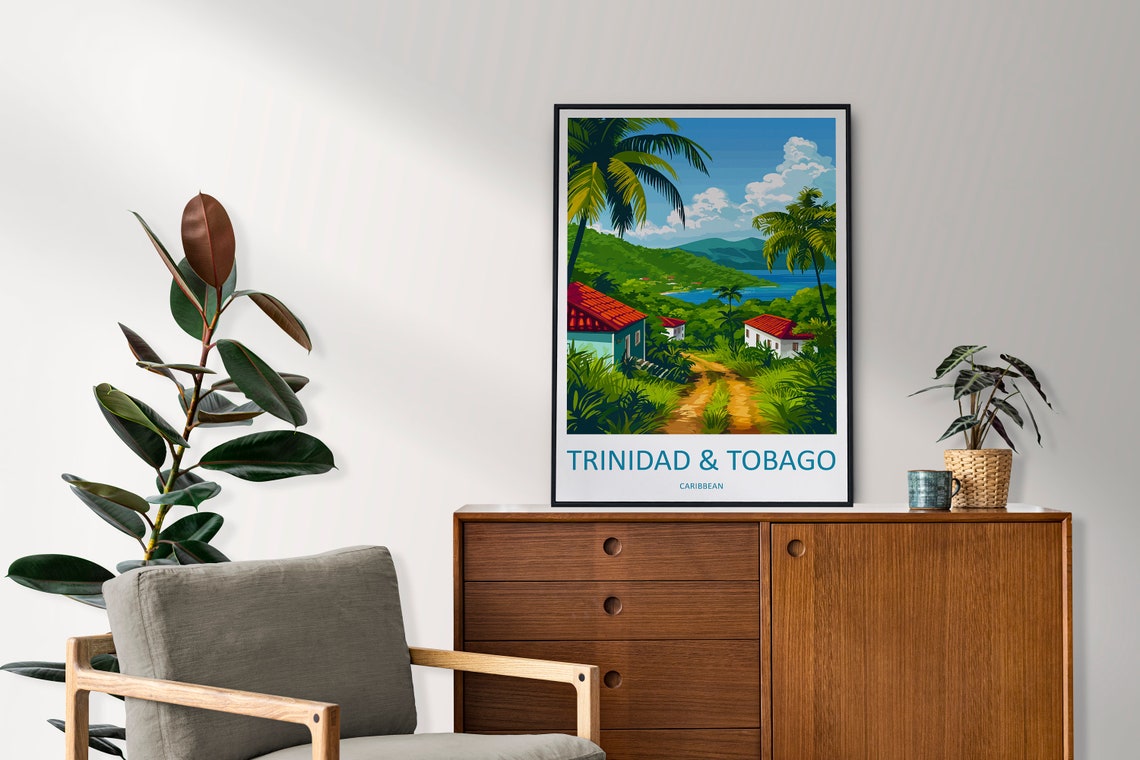 Trinidad And Tobago Travel Print Wall Art Trinidad And Tobago Wall Hanging Home Dcor Trinidad And Tobago Gift Art Lovers Wall Art Caribbean - Image 2