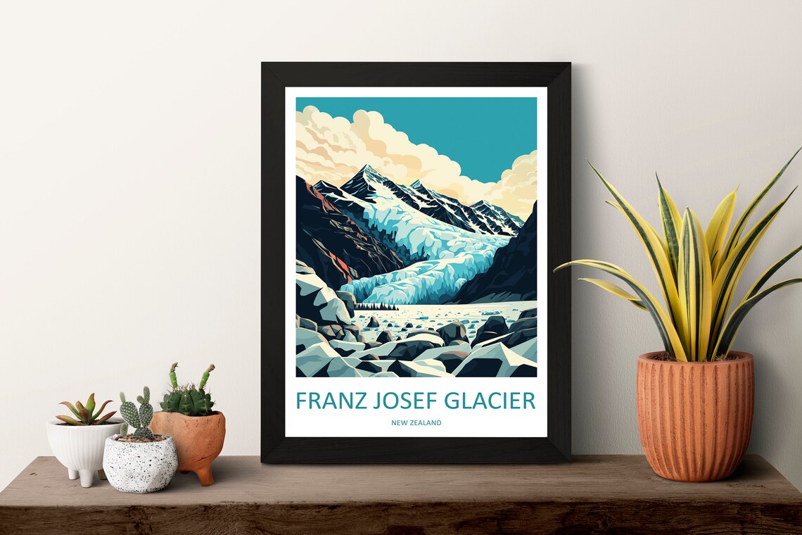 Franz Josef Glacier Travel Poster, New Zealand - Image 3