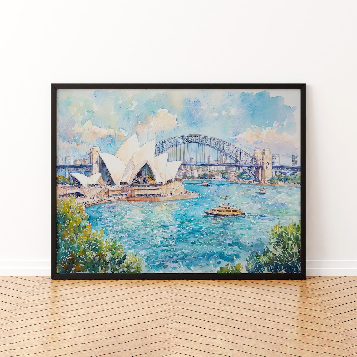 Sydney Opera House Watercolor Poster, Travel Poster