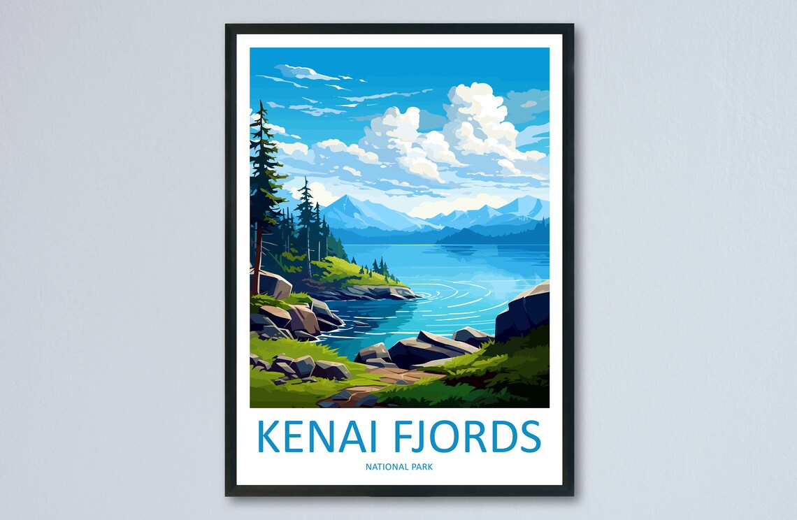Kenai Fjords National Park Alaska Glacier Bay Coastline Poster