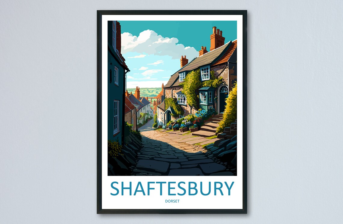 Shaftesbury Travel Poster, England Wall Decor