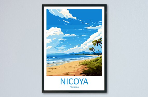 Nicoya Peninsula Costa Rica Sandy Beach Seascape Travel Poster