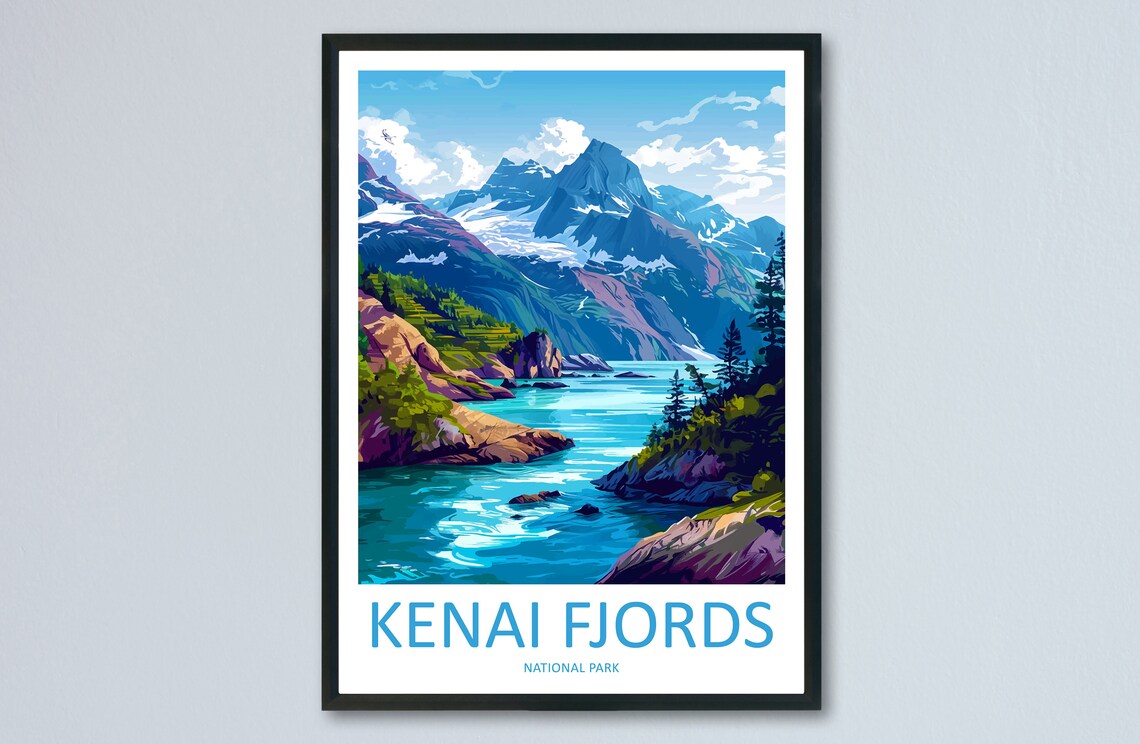 Kenai Fjords National Park Travel Poster, Alaska - Image 3