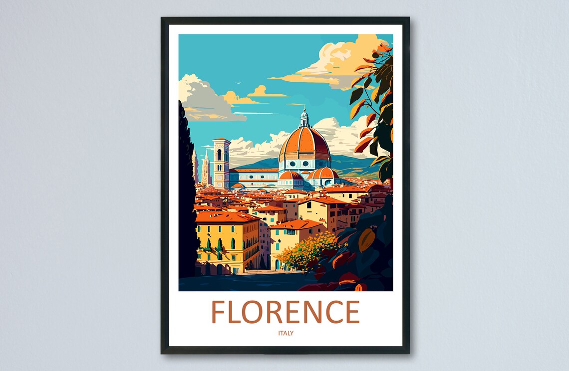 Florence Travel Poster, Florence Italy Wall Art