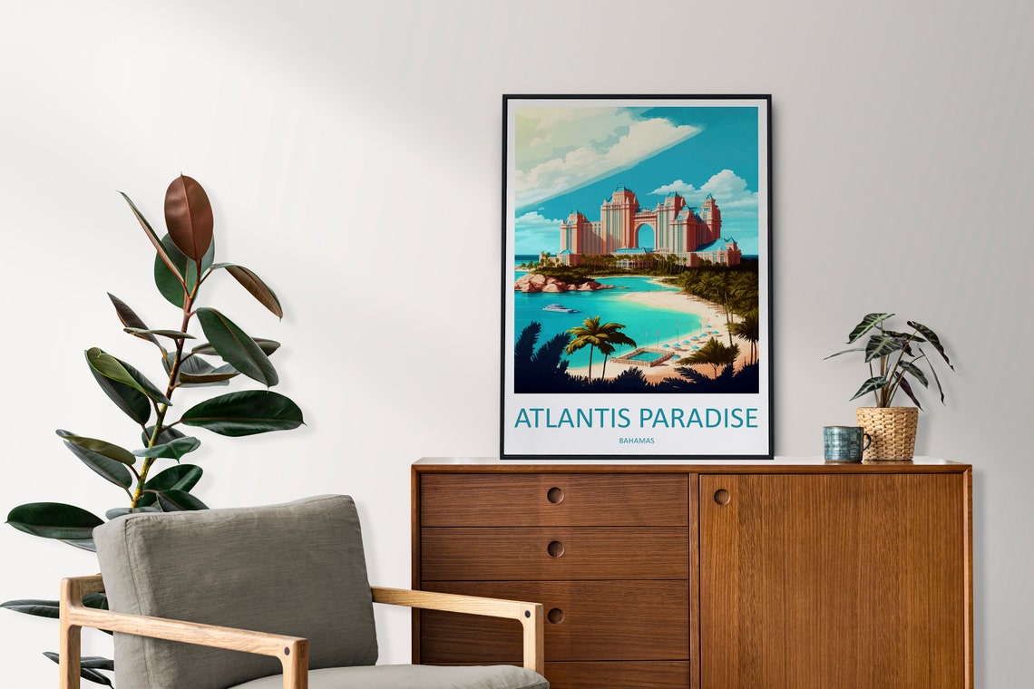 Atlantis Paradise Bahamas Grand Resort Beach Turquoise Bay Poster - Image 2