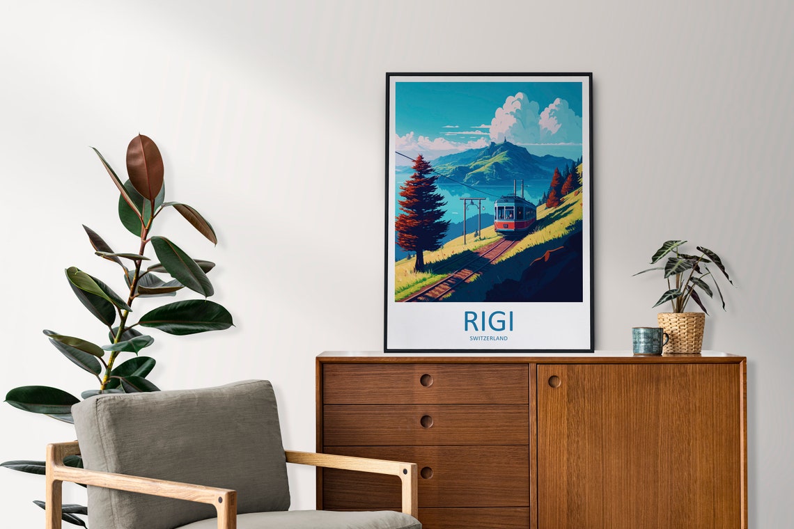 Rigi Switzerland Cogwheel Railway Alpine Lake Summit Travel Poster - Image 2