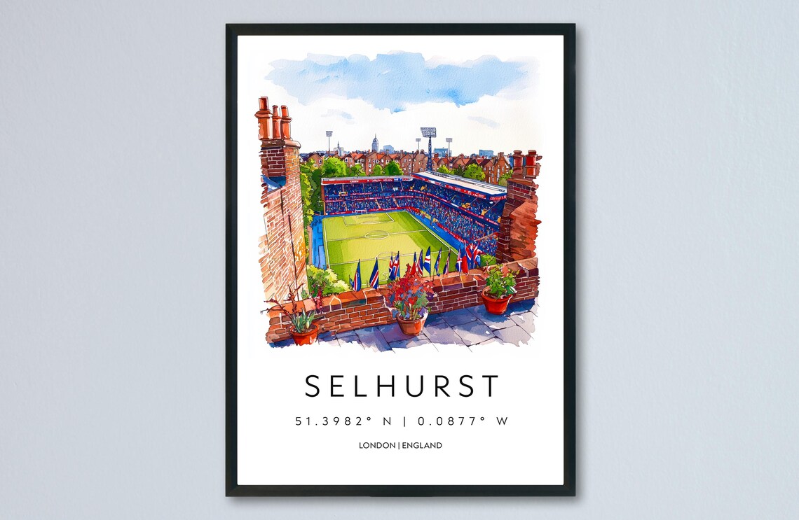 Selhurst Park Stadium Watercolor Football Stadium London Poster