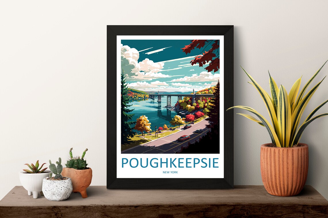 Poughkeepsie Travel Poster, New York State Art - Image 3