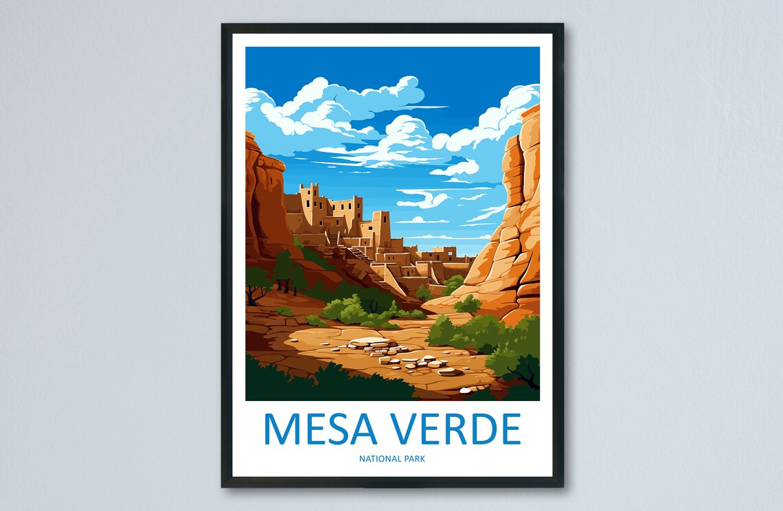 Mesa Verde National Park Travel Poster, Colorado Art