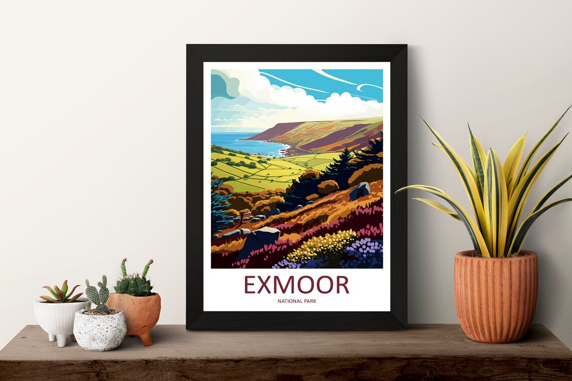 Exmoor Travel Poster, National Park Wall Art - Image 3