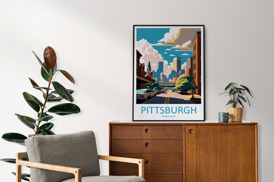 Pittsburgh Travel Poster, Pennsylvania City Art Print - Image 2