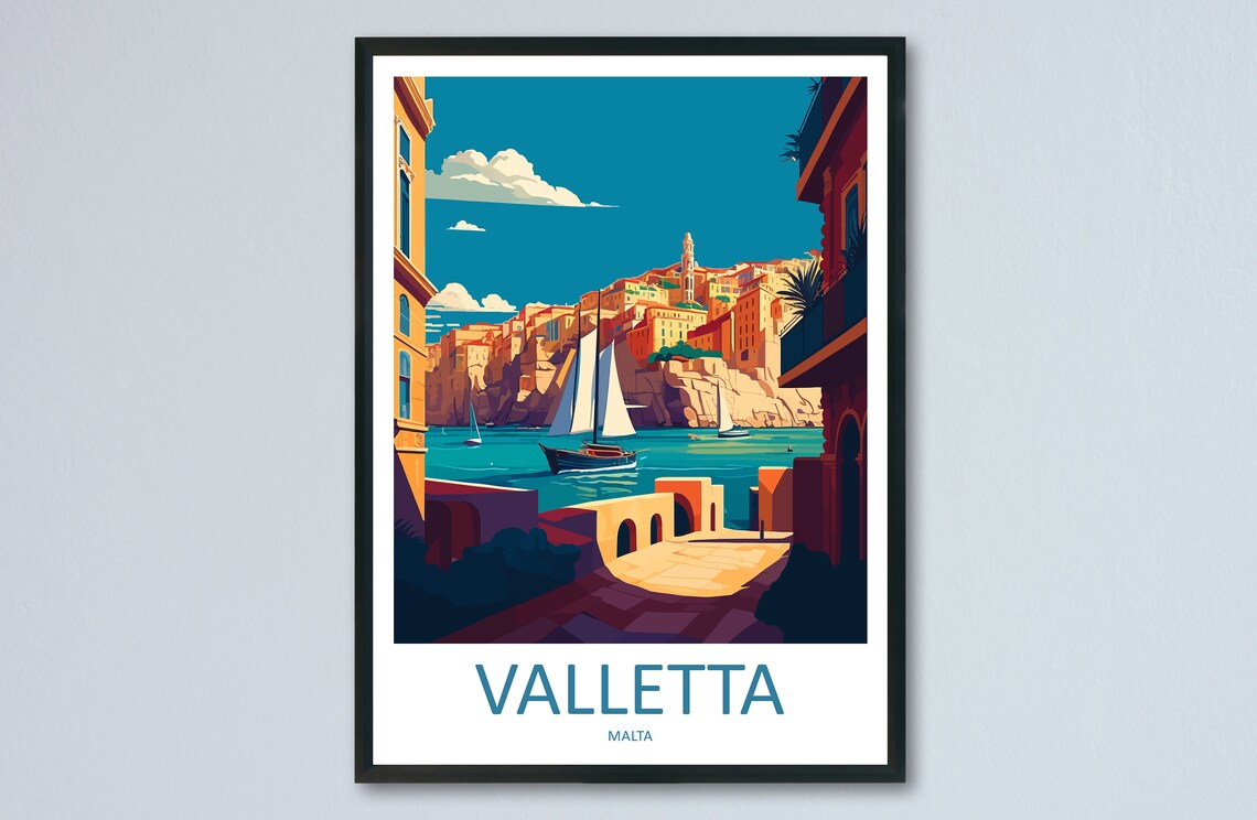 Valletta Travel Print, Malta Travel Poster