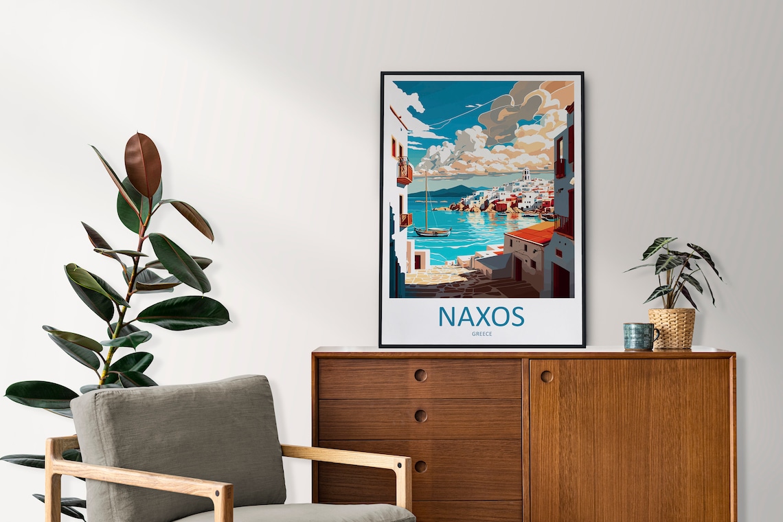 Naxos Greece Travel Poster, Place Name Wall Art - Image 2