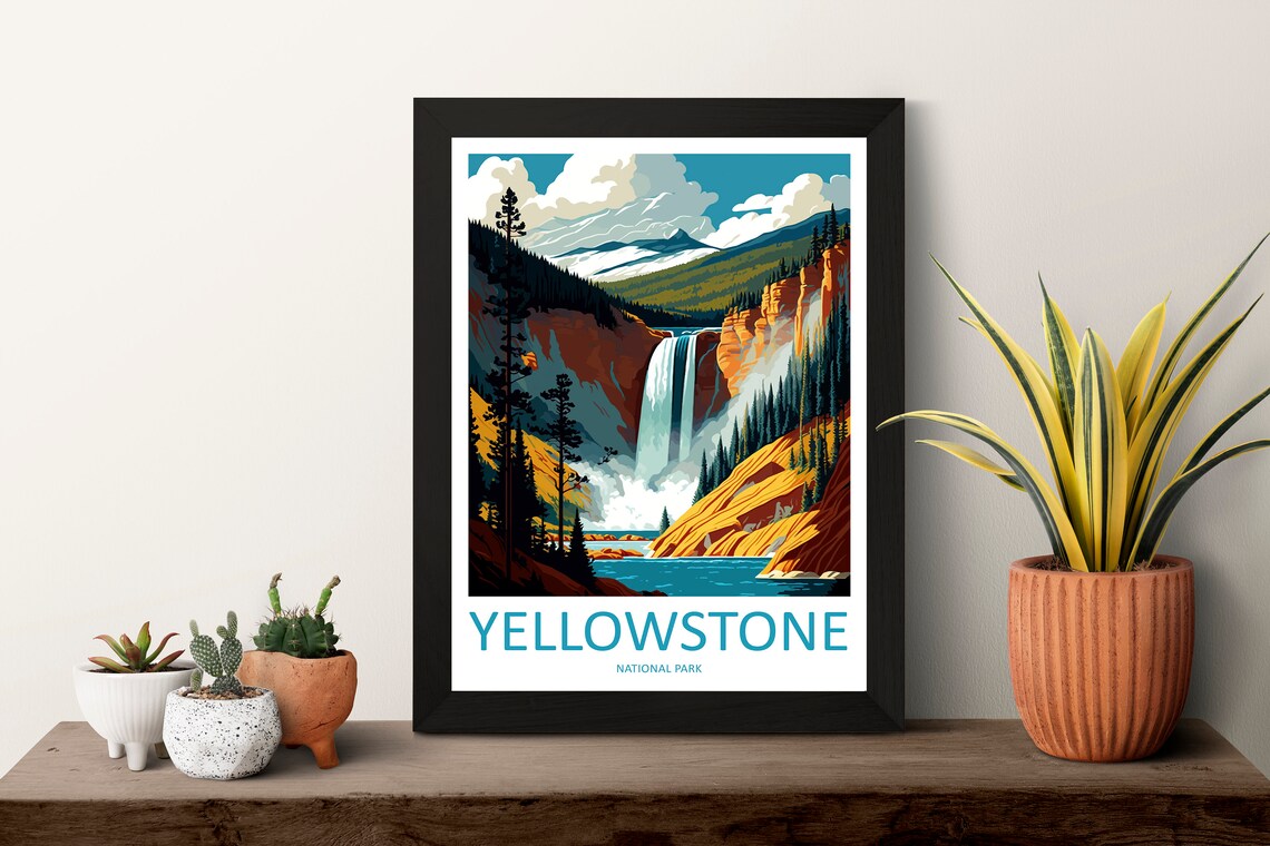 Yellowstone National Park Travel Poster, National Park Art - Image 3