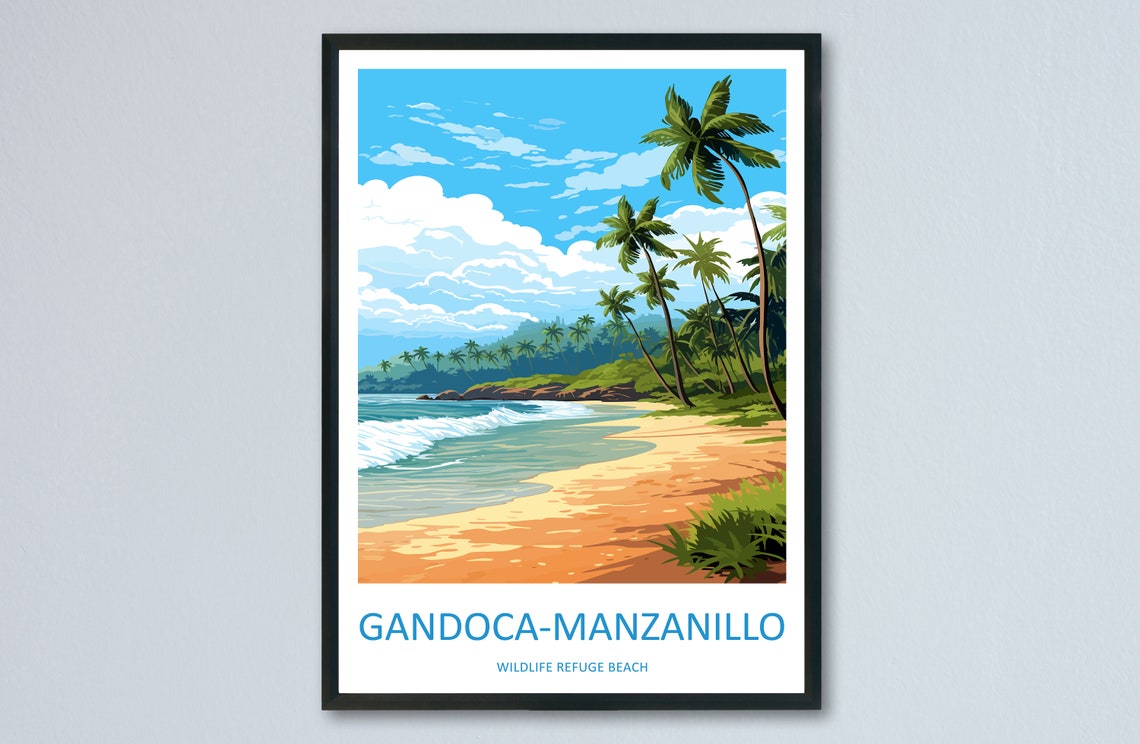 Gandoca-Manzanillo Wildlife Refuge Surf Beach Palms Travel Poster