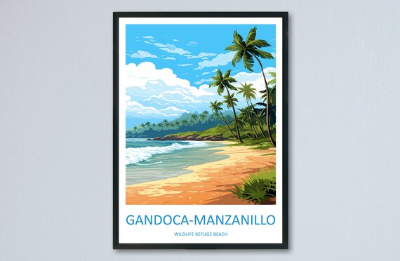Gandoca-Manzanillo Wildlife Refuge Surf Beach Palms Travel Poster