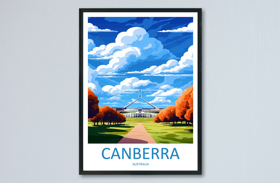 Canberra Australia Parliament House Capital City Travel Art Poster