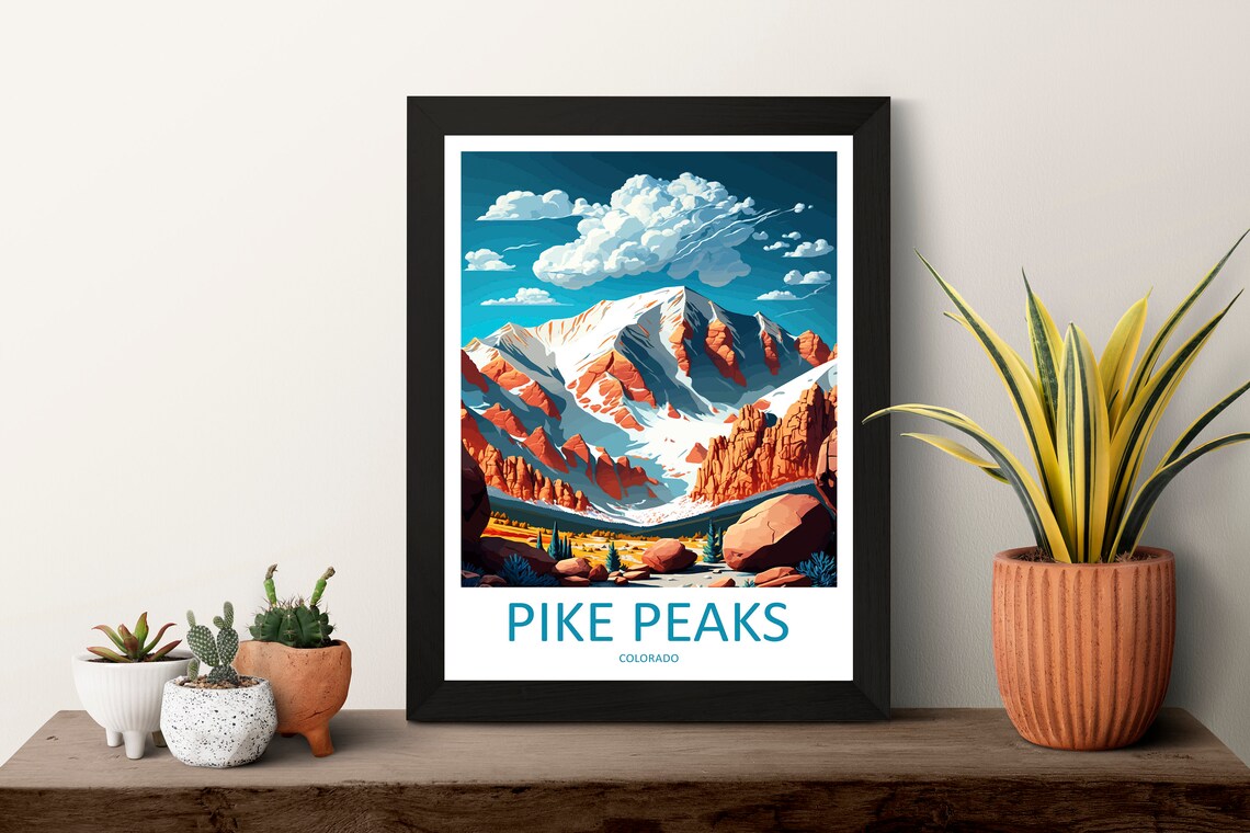 Pike Peaks Travel Poster, Colorado Wall Art - Image 3