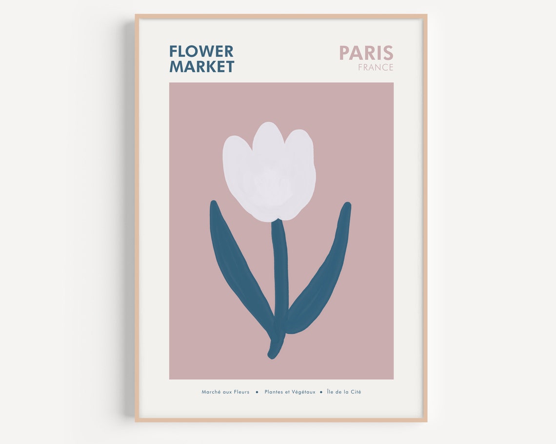 Paris Flower Market Poster Flower Market Print Wall Art Matisse Flower Flower Market Poster Flower Shop Sign Flower Retro