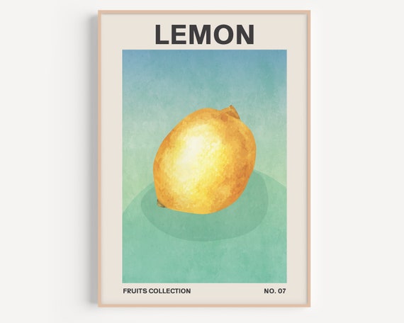 Lemon Print Kitchen Print Fruit Wall Art Fruit Poster Kitchen Wall Art Kitchen Decor Wall Art Lemon Poster Fruit Print