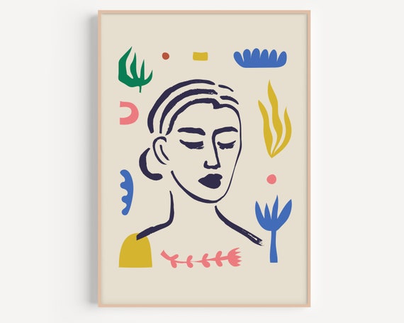 Matisse Face Print Prints Woman Drawing Human Figure Minimal Wall Art People Poster Modern Print Matisse Face Poster