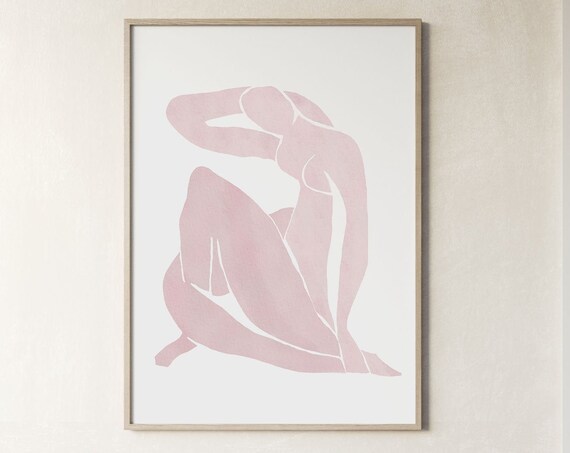 Mid Century Decor Nursery Wall Art Gift For Mom Geometric Art Boho Decor Powder Pink Abstract Prints Art Apartment Decor