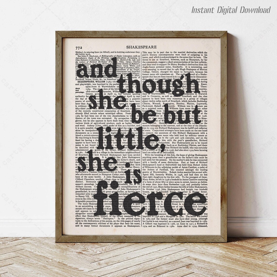 Shakespeare Quote, A Midsummer Night's Dream Print