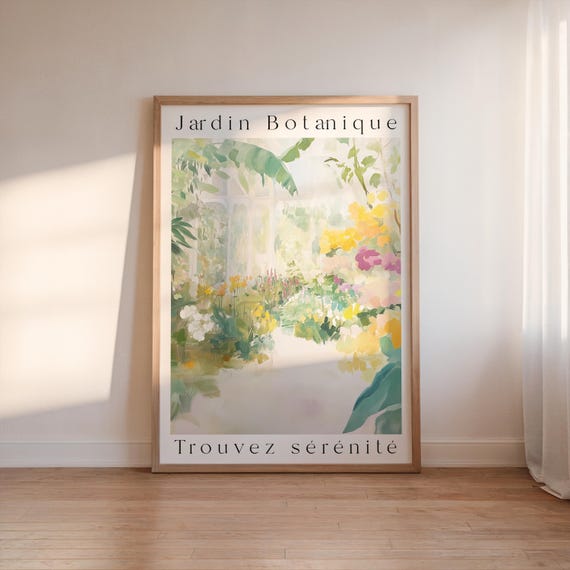 French Botanical Garden Print Pastel Floral Wall Art
