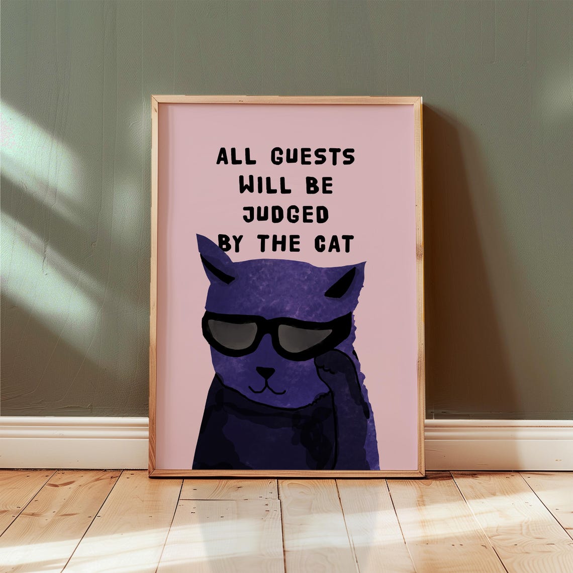 Funny Cat Poster, Sassy Pet Humor Art