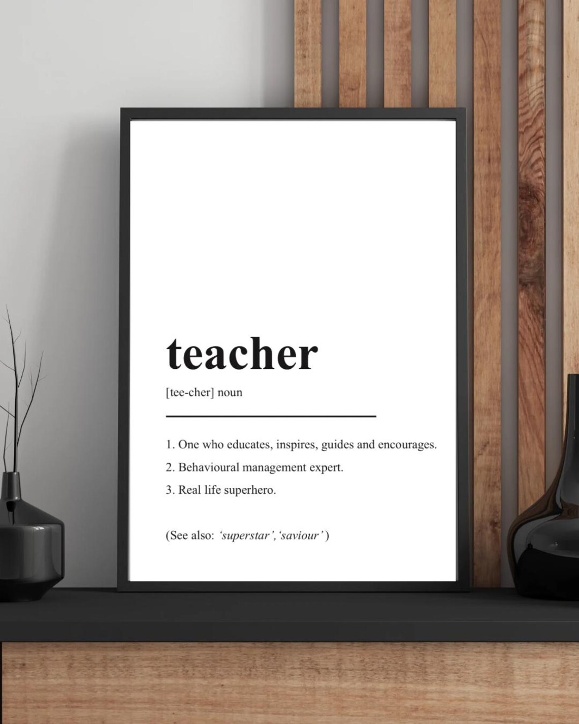 Teacher Definition Minimalist Wall Art Print