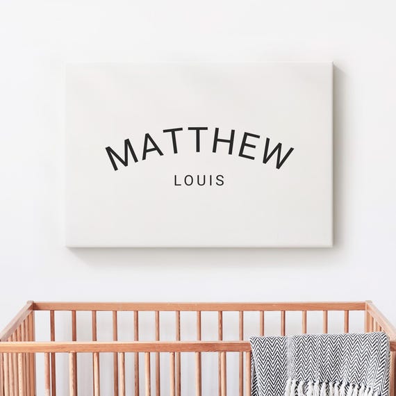 Personalized Baby Name Canvas Print Nursery Sign Custom Decoration Wall Decor Or Unframed