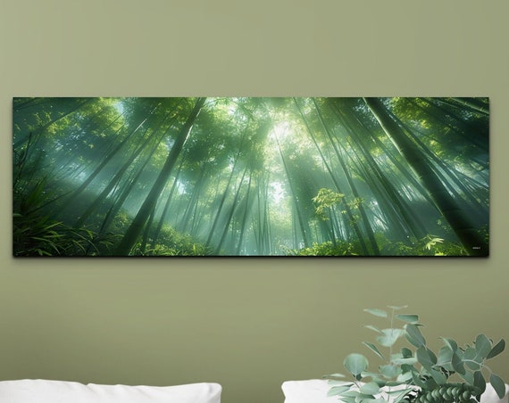 Bamboo Forest Wall Art Japan Forest Print Asian Nature Wall Art Print Green Forest Nature Art Print Nature Panoramic